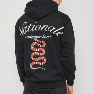 Topman Nationale Embroidered Snake Hoodie
